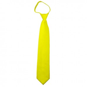 Solid Lemon Yellow Boys Zipper Ties Kids Neckties