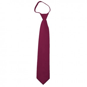 Solid Raspberry Boys Zipper Ties Kids Neckties