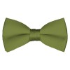 Solid Olive Bow Tie Pre-tied Satin Mens Ties