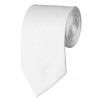 Slim White Necktie 2.75 Inch Ties Mens Solid Color Neckties