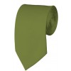 Slim Olive Necktie 2.75 Inch Ties Mens Solid Color Neckties