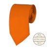 Orange Extra Long Tie Solid Color Ties Mens Neckties