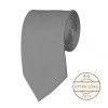 Silver Extra Long Tie Solid Color Ties Mens Neckties