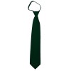 Solid Hunter Green Boys Zipper Ties Kids Neckties