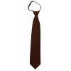 Solid Brown Boys Zipper Ties Kids Neckties