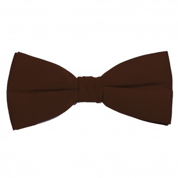 Brown Bow Tie Solid Pre-tied Satin Mens Ties