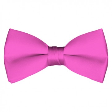 Solid Hot Pink Bow Tie Pre-tied Satin Mens Ties