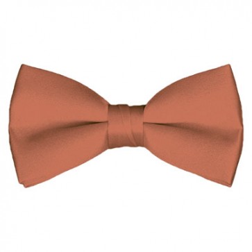 Solid Palm Coast Coral Bow Tie Pre-tied Satin Mens Ties