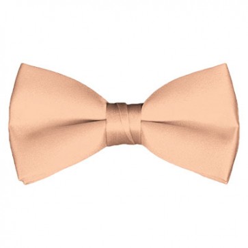 Solid Light Salmon Bow Tie Pre-tied Satin Mens Ties