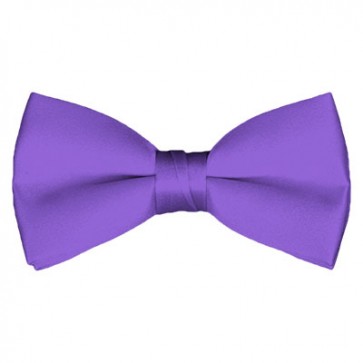 Solid Purple Bow Tie Pre-tied Satin Mens Ties
