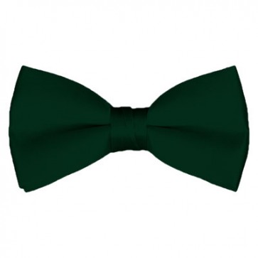 Solid Hunter Green Bow Tie Pre-tied Satin Mens Ties