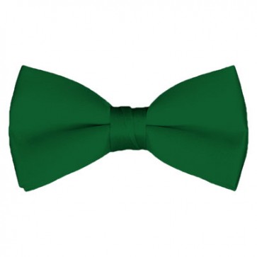 Solid Kelly Green Bow Tie Pre-tied Satin Mens Ties