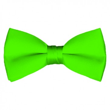 Solid Lime Green Bow Tie Pre-tied Satin Mens Ties