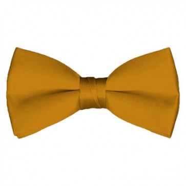 Solid Gold Bar Bow Tie Pre-tied Satin Mens Ties