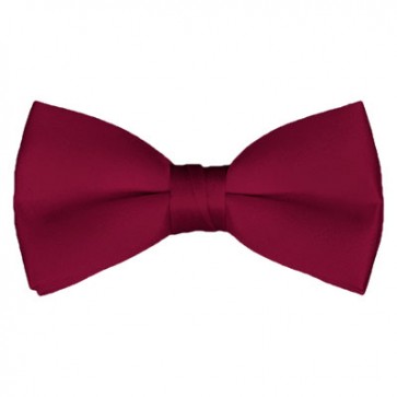 Solid Raspberry Bow Tie Pre-tied Satin Mens Ties