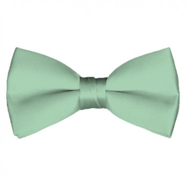 Solid Light Sage Bow Tie Pre-tied Satin Mens Ties