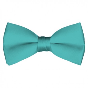 Solid Aqua Green Bow Tie Pre-tied Satin Mens Ties