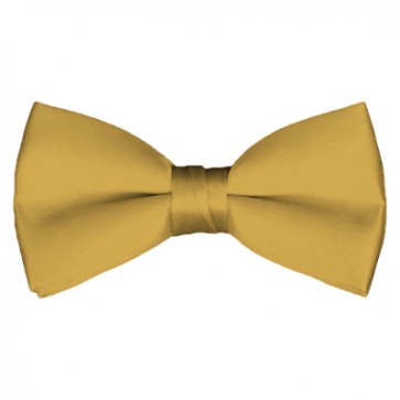 Solid Honey Gold Bow Tie Pre-tied Satin Mens Ties