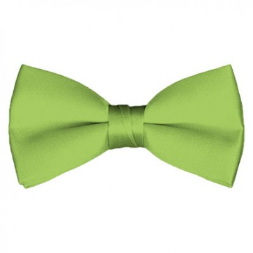 Solid Pear Green Bow Tie Pre-tied Satin Mens Ties