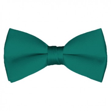 Solid Teal Green Bow Tie Pre-tied Satin Mens Ties