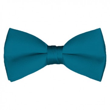Solid Oasis Blue Bow Tie Pre-tied Satin Mens Ties