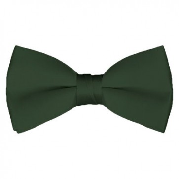 Solid Dark Olive Bow Tie Pre-tied Satin Mens Ties