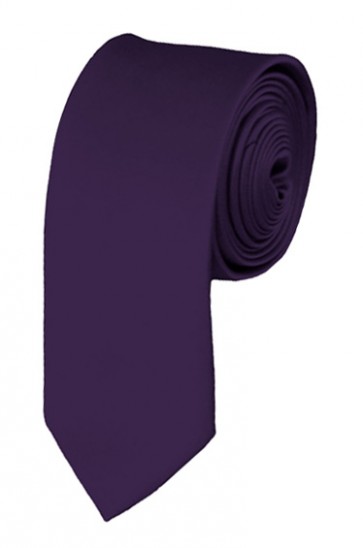 Skinny Eggplant Ties Solid Color 2 Inch Tie Mens Neckties