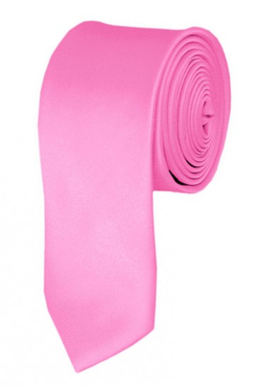 Skinny Pink Ties Solid Color 2 Inch Tie Mens Neckties
