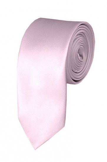 Skinny Light Pink Ties Solid Color 2 Inch Tie Mens Neckties