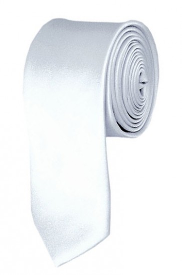 Skinny White Ties Solid Color 2 Inch Tie Mens Neckties