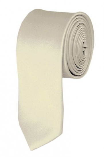 Skinny Cream Ties Solid Color 2 Inch Tie Mens Neckties