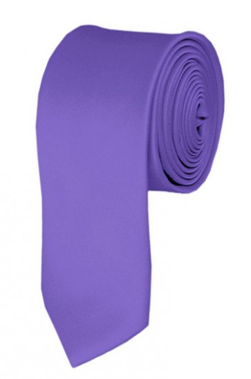 Skinny Purple Solid Color 2 Inch Ties Mens Neckties