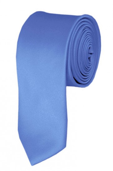 Skinny Steel Blue Ties Solid Color 2 Inch Tie Mens Neckties