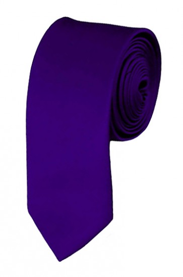 Skinny Dark Purple Ties Solid Color 2 Inch Tie Mens Neckties