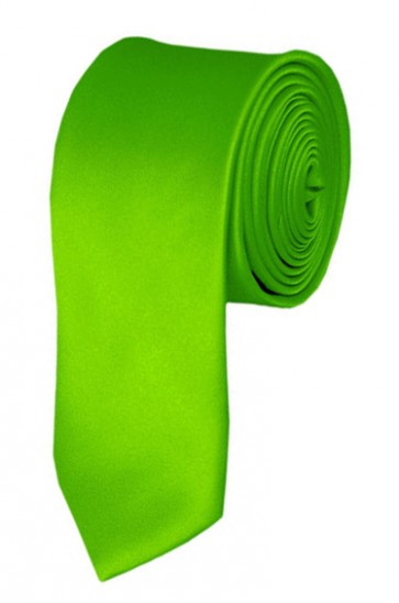 Skinny Lime Green Ties Solid Color 2 Inch Tie Mens Neckties