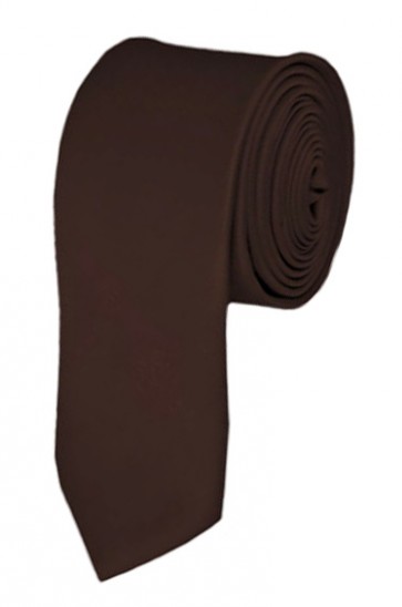 Skinny Brown Ties Solid Color 2 Inch Tie Mens Neckties
