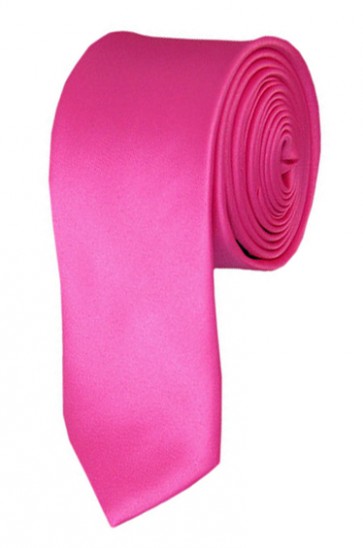 Skinny Hot Pink Ties Solid Color 2 Inch Tie Mens Neckties