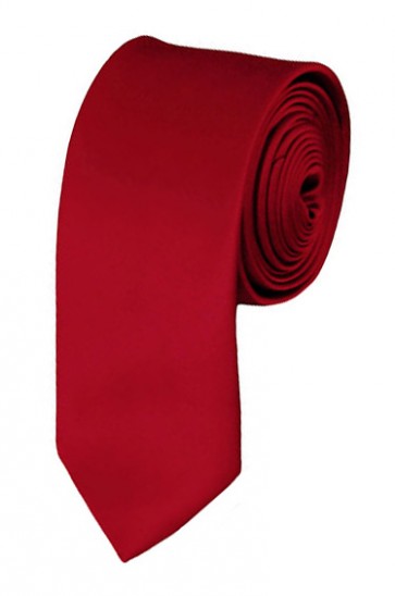 Skinny Crimson Ties Solid Color 2 Inch Tie Mens Neckties