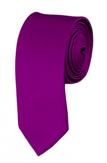 Skinny Violet Ties Solid Color 2 Inch Tie Mens Neckties