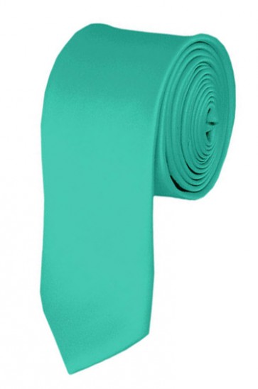 Skinny Aqua Green Ties Solid Color 2 Inch Tie Mens Neckties