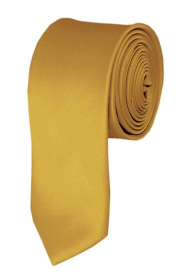 Skinny Honey Gold Ties Solid Color 2 Inch Tie Mens Neckties
