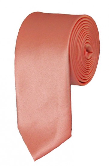 Skinny Palm Coast Coral Ties Solid Color 2 Inch Tie Mens Neckties