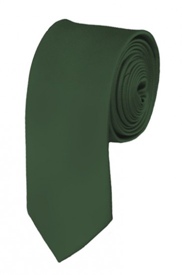 Skinny Dark Olive Ties Solid Color 2 Inch Tie Mens Neckties