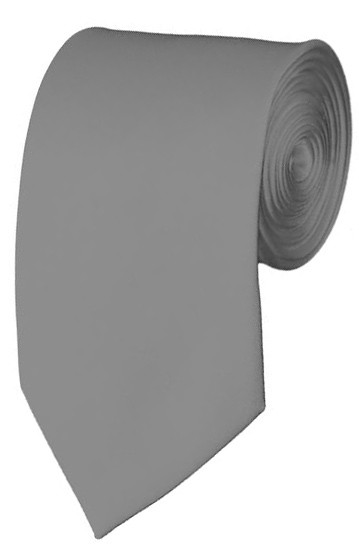 Slim Silver Necktie 2.75 Inch Ties Mens Solid Color Neckties