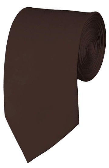 Slim Brown Necktie 2.75 Inch Ties Mens Solid Color Neckties