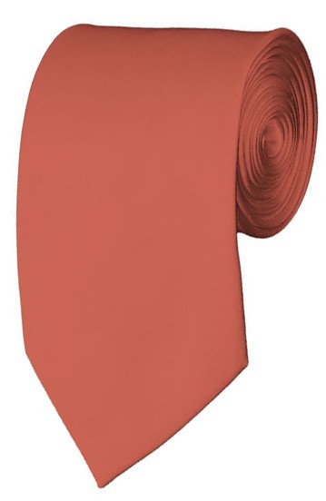 Slim Palm Coast Coral Necktie 2.75 Inch Ties Mens Solid Color Neckties