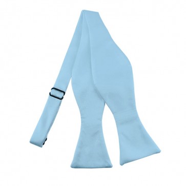 Solid Powder Blue Self Tie Bow Tie Satin Mens Ties