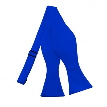 Solid Royal Blue Self Tie Bow Tie Satin Mens Ties