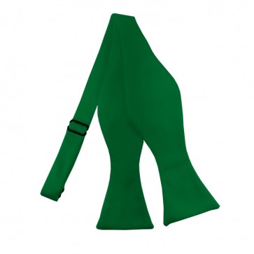 Solid Kelly Green Self Tie Bow Tie Satin Mens Ties