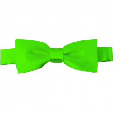 Lime Green Bow Tie Pre-tied Satin Boys Ties